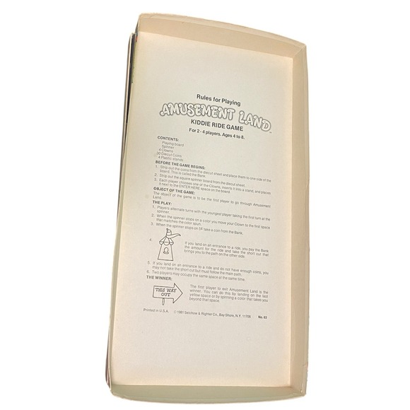 Amusement Land Kiddie Ride Game Like Candyland 1981 Vintage‎ Board Game Complete - Picture 3 of 6